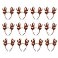 thumbnail image 1 of Qarigey 12 Uds. De diademas navideñas para mujer, clásicas astas de reno, Santa, árbol de Navidad, hebilla para el pelo, diadema encantadora, Accesorio para el cabello Cuernos de campana marrones Qarigey AP013012-13, 1 of 6