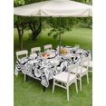 thumbnail image 4 of Outdoor Tablecloth with Umbrella Hole for Patio/Picnic/Party/Camping, Black Cartoon Cats Waterproof Table Cloth Rectangle Table Cover Washable, Modern Abstract Art Striped Cats (52"x 70"), 4 of 8