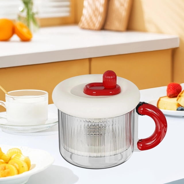 Filador de yogurt griego, fabricante de yogurt portátil con tapa separador de suero reutilizable con malla fina para la cocina doméstica Rojo