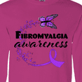 thumbnail image 4 of Inktastic Fibromyalgia Awareness Butterfly Ribbon Long Sleeve T-Shirt, 4 of 5