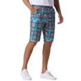 thumbnail image 5 of INSPIRE CHIC Graphic Printed Shorts for Mens Summer Retro Flat Front Boho Floral Shorts 32 Blue, 5 of 5
