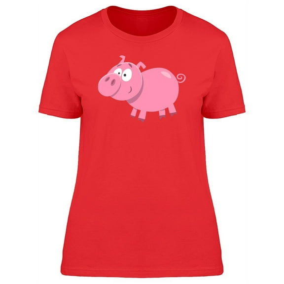Adorable Funny Pig Doodle T-Shirt Women -Image by Shutterstock, Female Large
