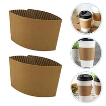 Tineasur 25Pcs Protective Coffee Cup Sleeves Flexible Corrugated Paper for Hot Drinks
