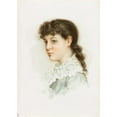 thumbnail image 3 of Alfred Turner 14x18 Black Modern Framed Museum Art Print Titled - Female Head No. 2 Brunette (ca. 1861-1897), 3 of 5