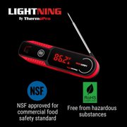 ThermoPro Lightning 1-Sec Instant Read Meat Thermometer, Professional-Grade, Waterproof with Auto-Rotating Display and Calibration Mode