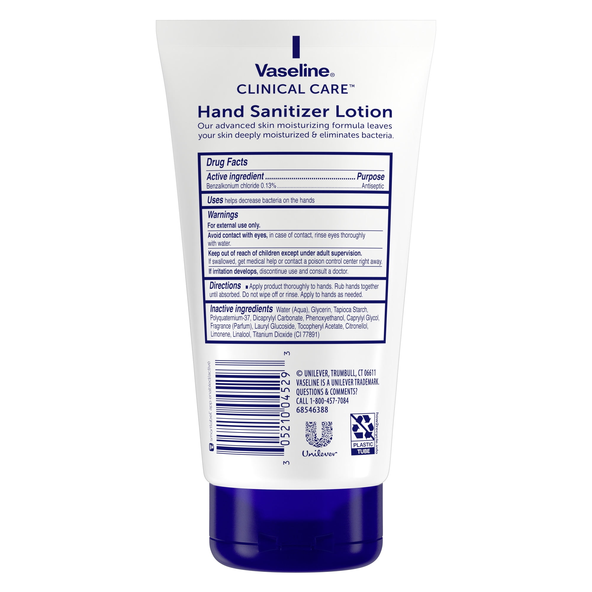 Vaseline Clinical Care 2-in-1 Moisturizing Fresh Hand Sanitizer Lotion All Skin, 5.1 oz