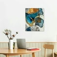 thumbnail image 3 of Nawypu  Modern Picture Living Room Decoration Blue Green Yellow Gold Plant Leaf Abstract Nordic Canvas Print Wall Art Painting, 3 of 5