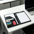 thumbnail image 6 of Leather Portfolio Folder, A4 Padfolio Business Organizer with Notepad and Pen for Office, Interviews, and Travel, 6 of 9