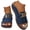 Dark Blue, variant on Women's Wedge Sandals Open Toe Comfort Slides Slip On Platform Summer Dress Shoes Low Heel for Women