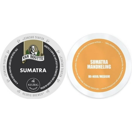 Sumatra Keurig K-Cup Coffee Sampler with Van Houtte Sumatra Fair Trade Dark Roast & Faro Organic Sumatra Medium Roast, 48 Count