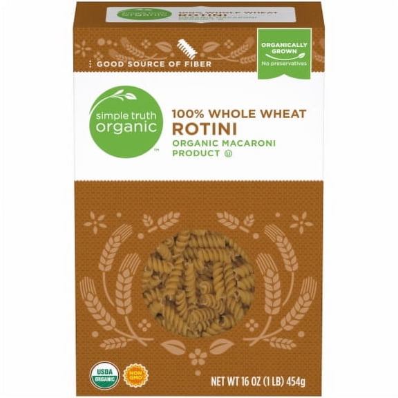 Simple Truth Organic 100% Whole Wheat Rotini Pasta - 16 oz