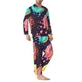 thumbnail image 2 of Salouo Donuts1 Print Button-Front Long Sleeve Pajama Set for Men, Soft 2Pjs Men's Long Sleeve Sleepwear-XX-Large, 2 of 7