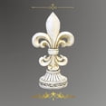 thumbnail image 5 of Figurine for Rustic Fleur De Lis FDL Distressed White Freestanding Tabletop Statue Home Décor - Vintage Royal Ornate Style Decoration, 5 of 5