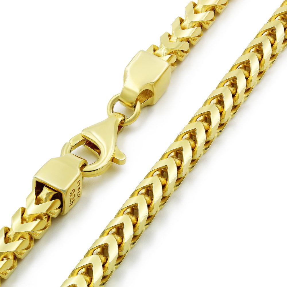 14k Yellow Gold 1.7mm Hollow Square Franco Chain Necklace with Lobster Claw Clasp American Set Co 