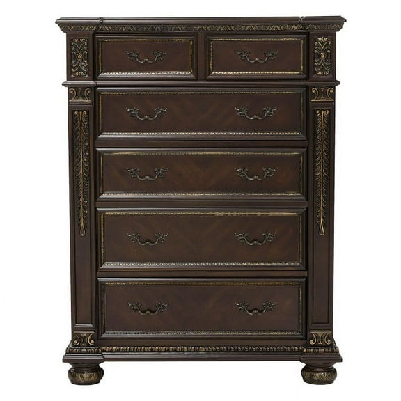 Old-World European style Elegant Catalonia Collection Chest - Cherry Red.