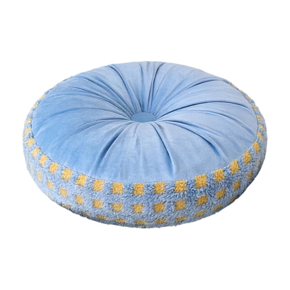 Round Thickened Foam Seat Cushion, Soft Non-Slip, Plush Support, Add Comfort for Chair Sofa Stool Dining Patio Home Use ( Blue )