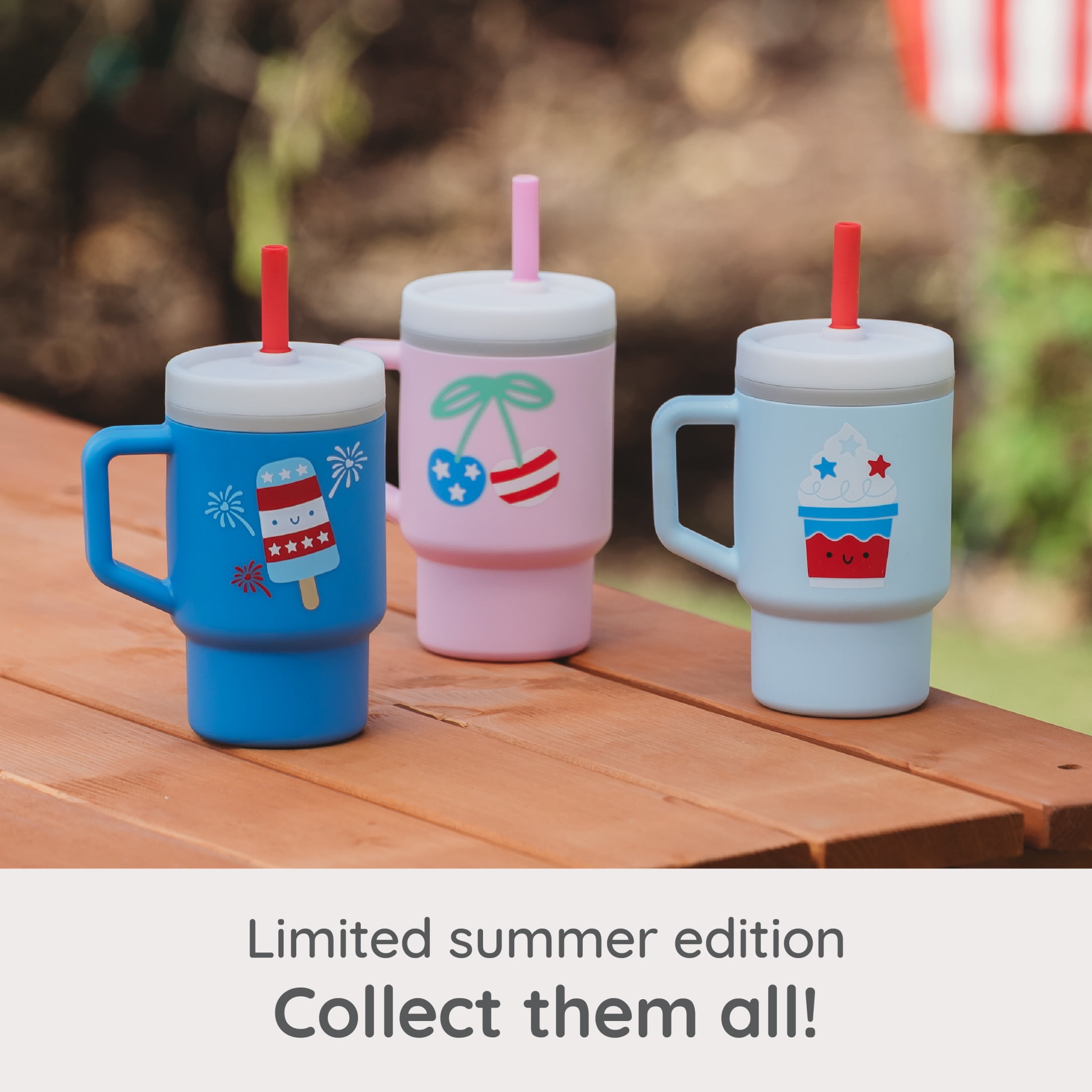 Infantino My 1st Tumbler Toddler Training Cup with Straw, 9oz Sippy Cup with Easy-Grip Handles, Spill-Resistant, Limited Summer Edition Cherries