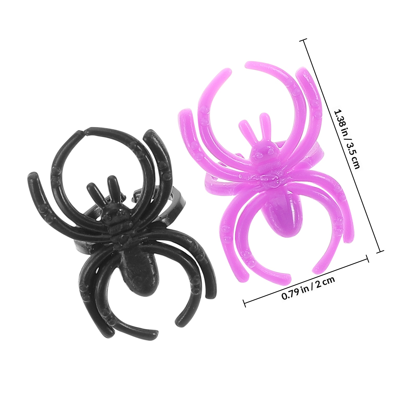 TABLZONE 60 Pcs Colorful Spider Rings Assorted Color Plastic for Spooky Decorations and Events