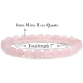 thumbnail image 2 of Bracelet Extensible Unisexe en Quartz Rose Mat Naturel avec Perles Rondes de 8 mm 7 Pouces, 2 of 5