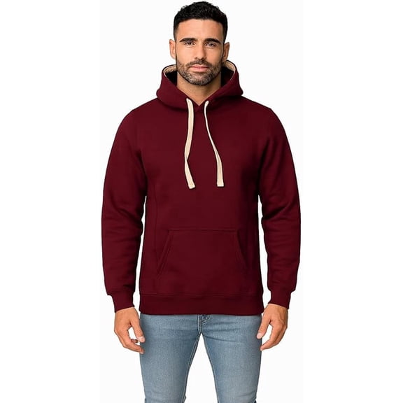 Milltex Super Heavyweight 10.5 Oz Pullover Hoodie, Blank Fleece Hooded Sweatshirt for Men & Women, Durable Cotton Blend, Warm Workwear Hoodie for Printing, Streetwear & Everyday Use-Maroon