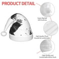 thumbnail image 4 of Rateoe Monochrome Flying Ravens Santa Hat Confortable Christmas Hat for Christmas Party Favors Fit for Kids, 4 of 6