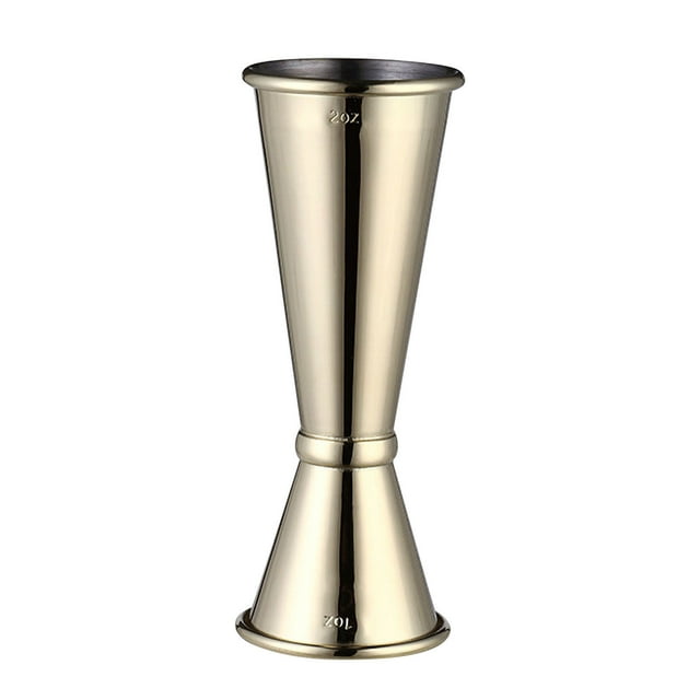 Copa de Cóctel Doble, Acero Inoxidable 304, Capacidad de 30/60 Ml, Elegante Diseño En Oro Rosa y Dorado, Versátil Medidor de Vino, Ideal para Fiestas y Bares En Casa, 55 G de Peso, Incluye 1