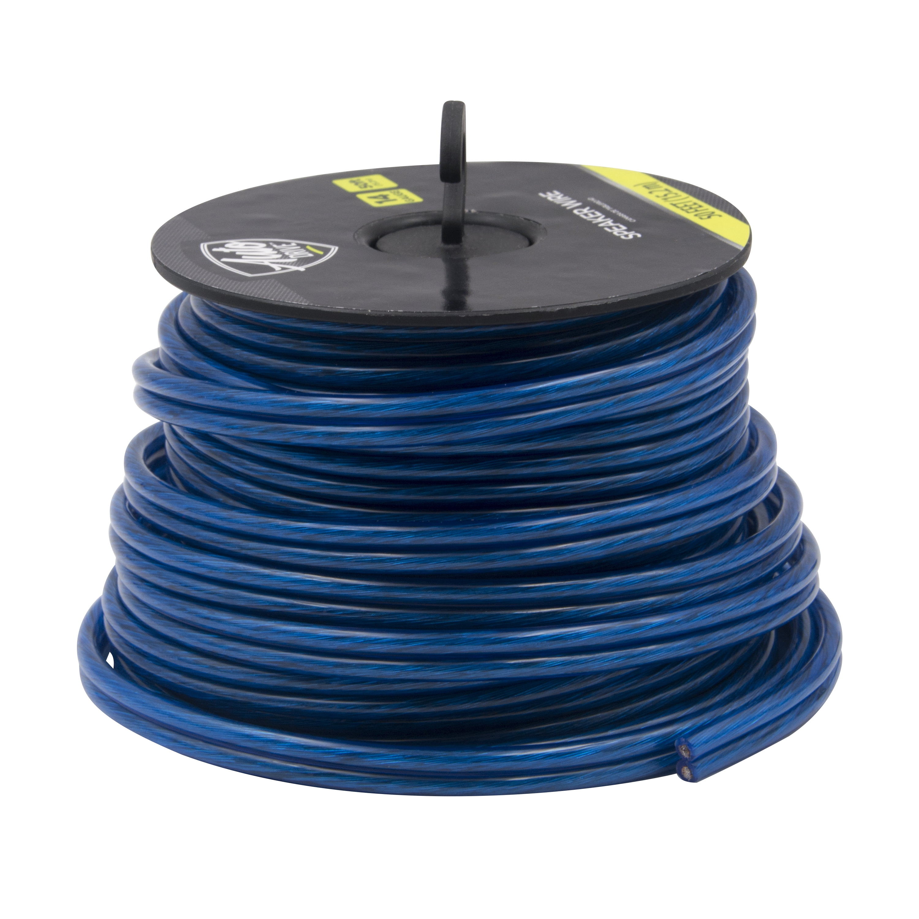 Auto Drive Universal Car Stereo Speaker Wire, 14 Gauge, 50ft Long, Transparent Blue Color
