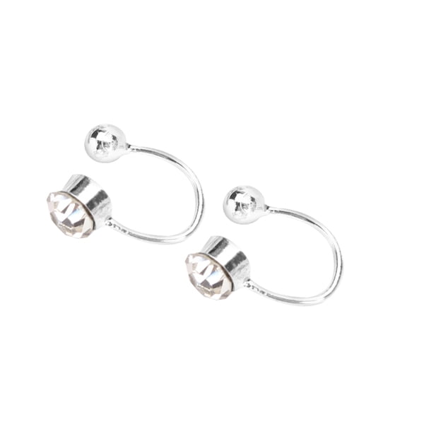 Par Moda Ear Cuff Clip On No Piercing U Tipo Pendientes plata Yuyangstore pendientes en forma de u