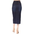 thumbnail image 2 of Fashion2Love Women's Size Calf - Length Stretch Denim pencil skirt with front slit, 2 of 3