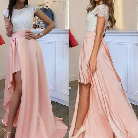 Women Long Lace Evening Cocktail Formal Ball Gown Prom Bridesmaid Maxi