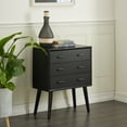 thumbnail image 2 of DecMode 24" x 29" Black Wood Small 3 Drawer Chest, 1-Piece, 2 of 16