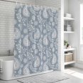 thumbnail image 6 of Blue Paisley Shower Curtain, Waterproof Shower Curtains for Bathroom, Ethnic Vintage Floral Botanical Abstract Washable Fabric Bathtub Curtain Set Bath Decor with 12 Hooks Extra Long 72"x96", 6 of 8