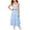 Light Blue, variant on Girls 2 Piece Outfit Tween Summer Clothes Light Blue Eyelet Crop Top Tiered Skirt Set Adjustable Spaghetti Straps 8-13 Years,Size 8-9 T