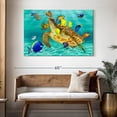 thumbnail image 3 of Elephant Stock Kiss Fest Wall Art - Horizontal Canvas Wall Art - Hallway Wall Decor - Animal Canvas - Blue And Green Decor By Carolyn Steele - 48" x 32", 3 of 8