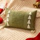 thumbnail image 4 of Funda de cojín con diseño de árbol de Navidad | Lona bordada verde y blanca con borlas | Cojín decorativo navideño de 30 x 50 cm para sofá y dormitorio, 4 of 6