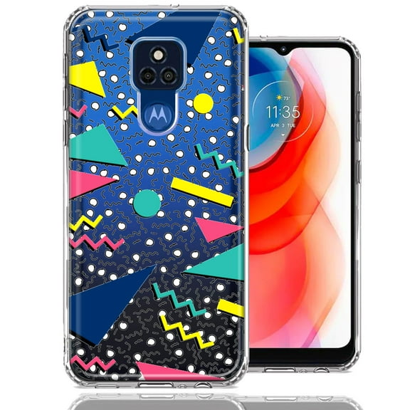 MUNDAZE for Motorola Moto G Play 2021 90's Swag Shapes Design Double Layer Phone Case Cover