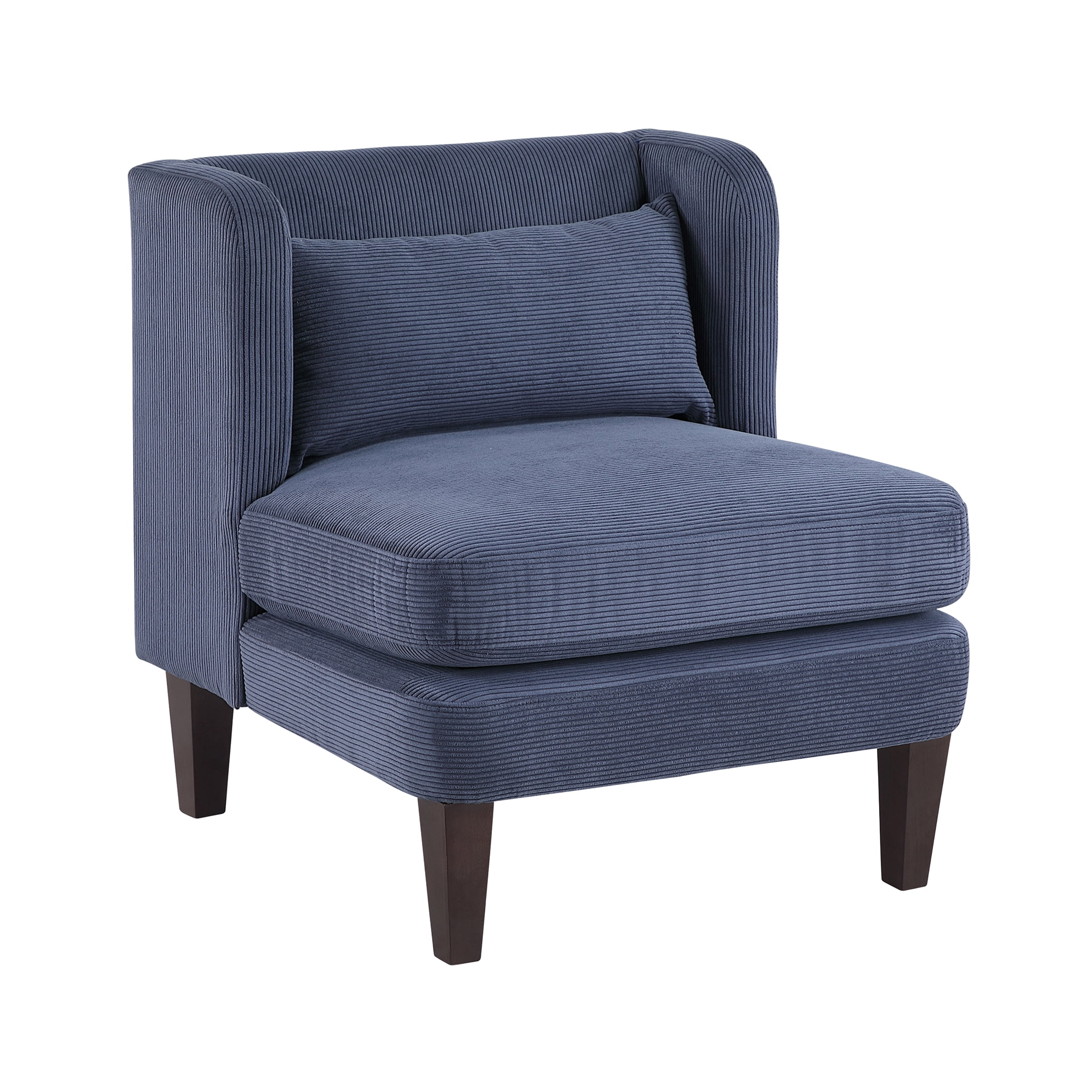 OakvillePark Terncliffe Corduroy Accent Chair with Pillow, Blue