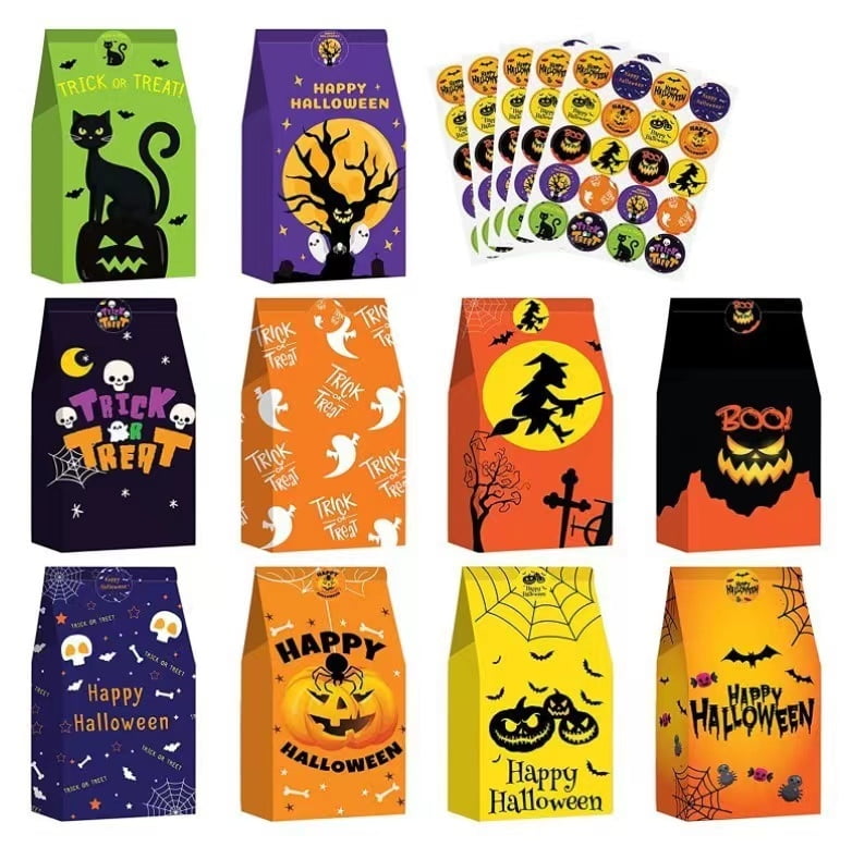 24PCS Halloween Trick or Treat Candy Bags, Halloween Goodie Bags