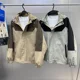 thumbnail image 2 of Abrigo de hombre de primavera y otoño, chaqueta holgada de exterior con cuello alto y capucha impermeable de manga larga, 2 of 5