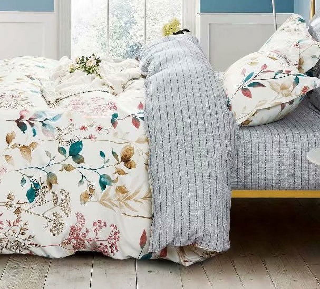 Swanson Beddings Autumn Floral 3-Piece Duvet Bedding Set: Duvet Cover and Two Pillow Shams (King)