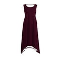 thumbnail image 5 of Uaswgudfs Women's Sleeveless Flowy Maxi Dress with Irregular Hem - Casual A-Line Summer Sundress & Minimalist Design Wine XL, 5 of 8