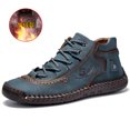 thumbnail image 3 of Zapatos informales de cuero para hombre, Zapatos cómodos de estilo británico a la moda para caminar, calzado plano suave marrón y negro de talla grande para hombre, 3 of 5