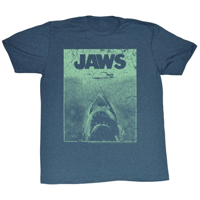 Jaws Green Jaws Navy Heather Adult T-Shirt