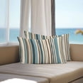 thumbnail image 2 of Boho Vertical Stripe Outdoor Pillow Covers Pack of 2 Green Beige Simple Lines Waterproof Throw Pillow Covers Decorative Cushion Cases for Patio Garden Tent Balcony Couch 20x12 inch, 2 of 8