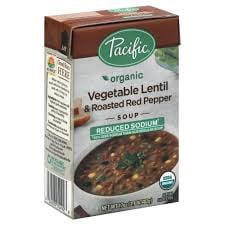 (3 Pack) Pacific Foods Organic Soup, Reduced Sodium Vegetable Lentil and Roasted Red Pepper,