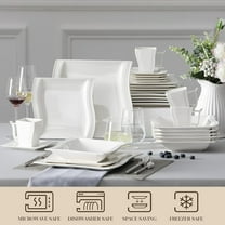 Ink Craft 30-Piece White Porcelain Dinner Set - Elegant Tableware Collection