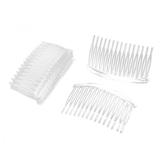 Women Plastic Handmade 15 Teeth Comb Hair Pin Clip Hairdressing Clamp DIY Accessories Clear 8 Pcs