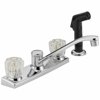 Westbrass Double Handle Pull Out Standard Kitchen Faucet with Side Spray