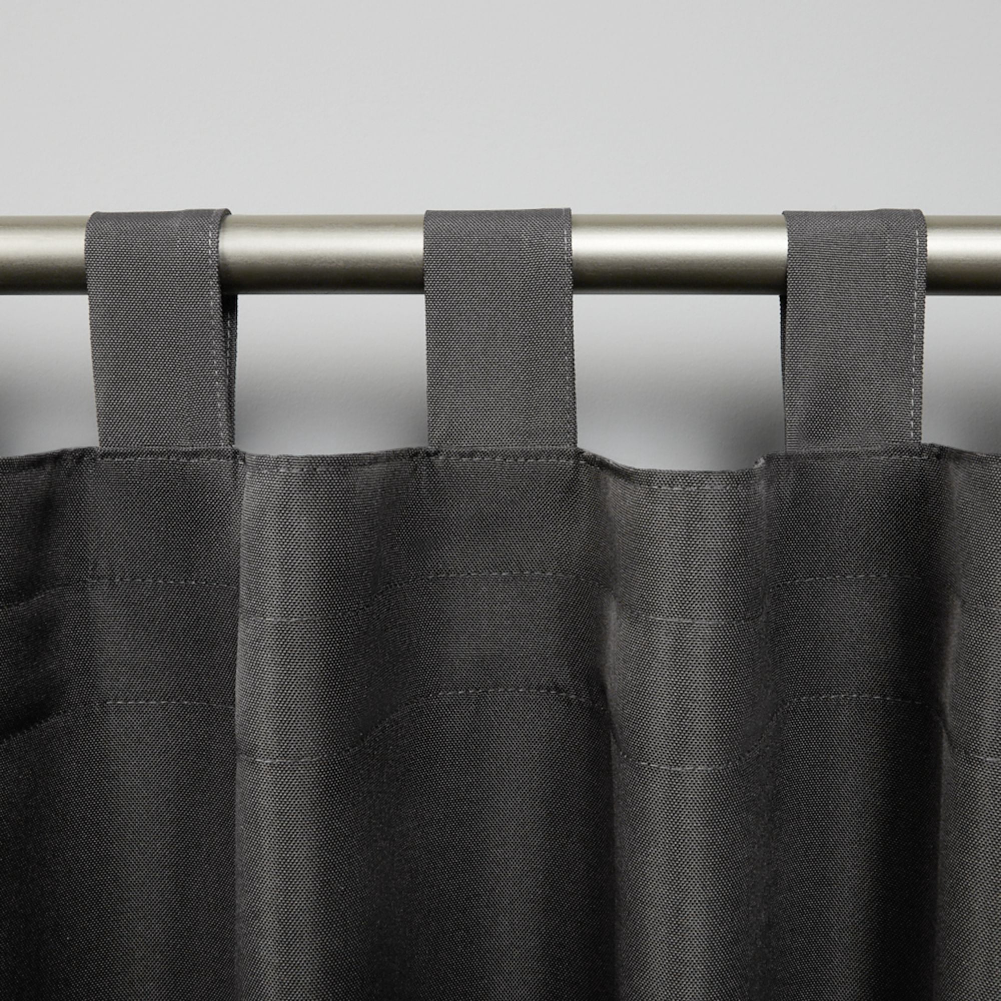 Exclusive Home Curtains Indoor/Outdoor Solid Cabana Tab Top Curtain Panel Pair, 54x84, Charcoal
