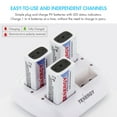thumbnail image 3 of Tenergy TN136 9V Smart Charger And 8 Pack Premium 9V Rechargeable Batteries, 3 of 7
